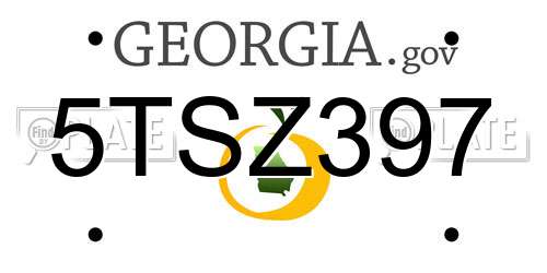 5TSZ397 Georgia License Plate