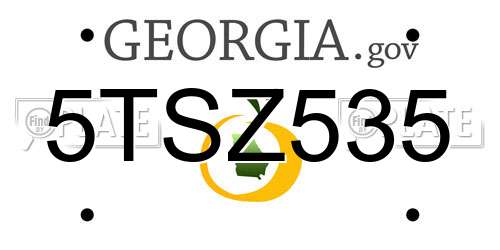 5TSZ535 Georgia License Plate