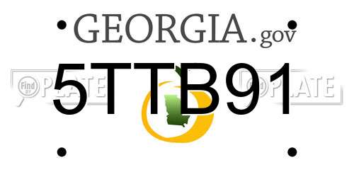 5TTB91 Georgia License Plate