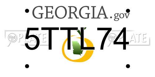 5TTL74 Georgia License Plate