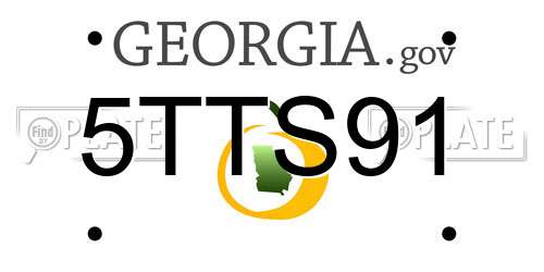 5TTS91 Georgia License Plate