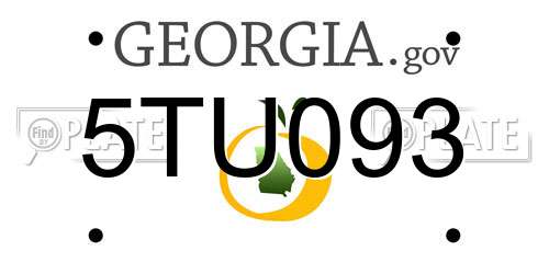 5TU093 Georgia License Plate