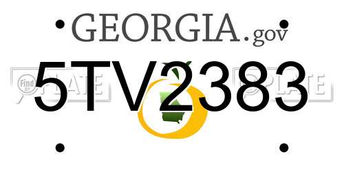 5TV2383 Georgia License Plate