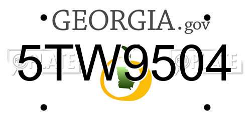 5TW9504 Georgia License Plate