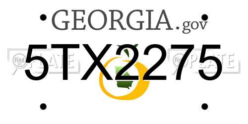 5TX2275 Georgia License Plate