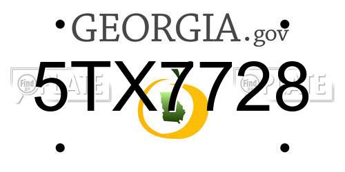 5TX7728 Georgia License Plate