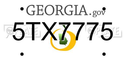 5TX7775 Georgia License Plate