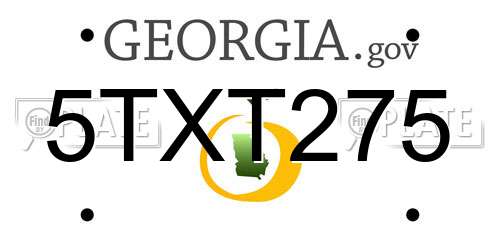 5TXT275 Georgia License Plate