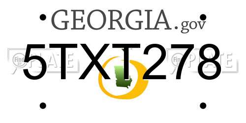 5TXT278 Georgia License Plate