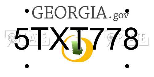 5TXT778 Georgia License Plate
