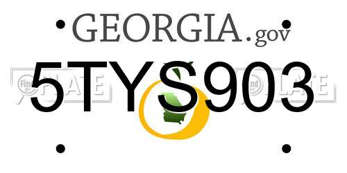 5TYS903 Georgia License Plate
