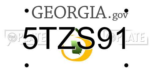 5TZS91 Georgia License Plate