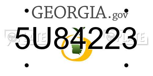 5U84223 Georgia License Plate