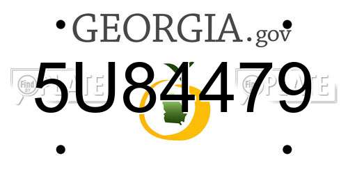 5U84479 Georgia License Plate