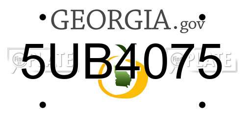 5UB4075 Georgia License Plate