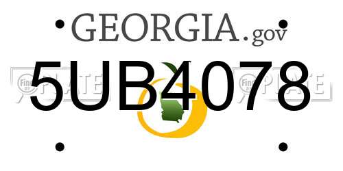 5UB4078 Georgia License Plate