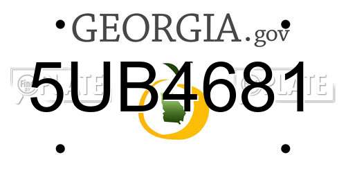 5UB4681 Georgia License Plate
