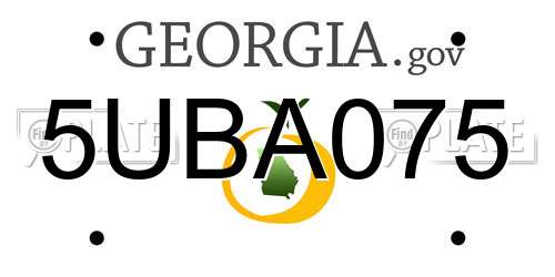 5UBA075 Georgia License Plate