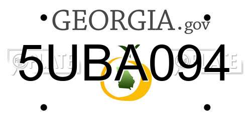 5UBA094 Georgia License Plate