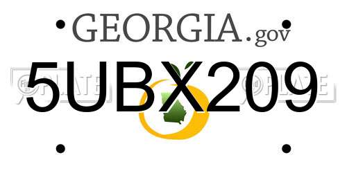 5UBX209 Georgia License Plate