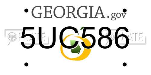 5UC586 Georgia License Plate