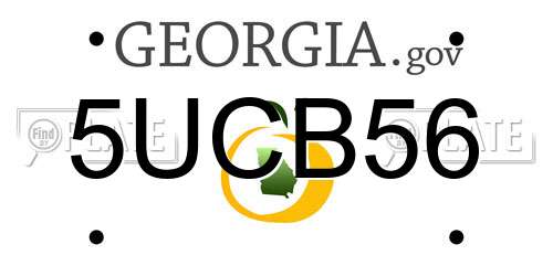 5UCB56 Georgia License Plate