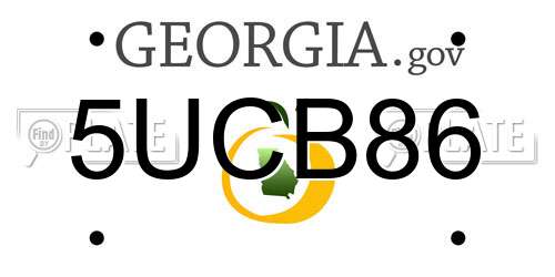5UCB86 Georgia License Plate