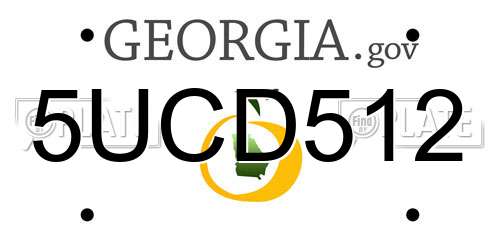 5UCD512 Georgia License Plate