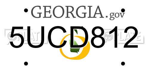 5UCD812 Georgia License Plate