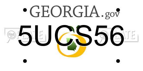 5UCS56 Georgia License Plate