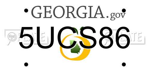 5UCS86 Georgia License Plate