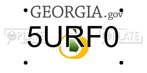 5URF0 Georgia License Plate