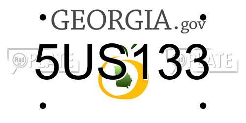5US133 Georgia License Plate