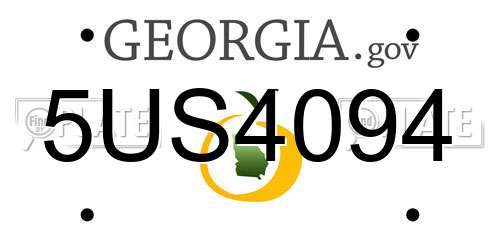 5US4094 Georgia License Plate