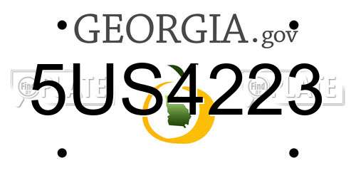 5US4223 Georgia License Plate