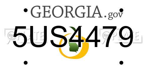 5US4479 Georgia License Plate