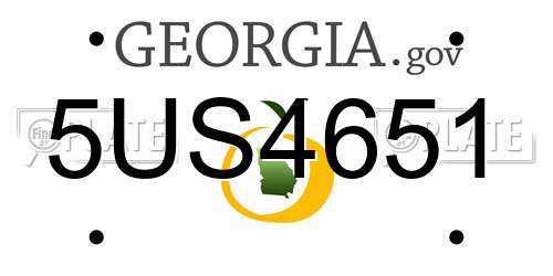 5US4651 Georgia License Plate