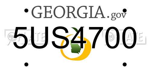 5US4700 Georgia License Plate