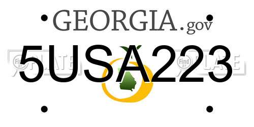 5USA223 Georgia License Plate