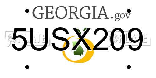 5USX209 Georgia License Plate