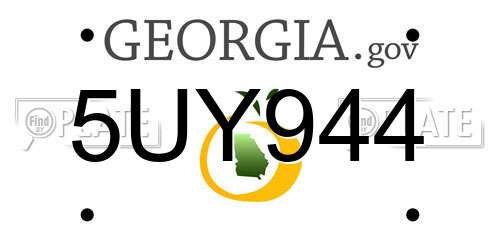 5UY944 Georgia License Plate