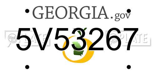 5V53267 Georgia License Plate