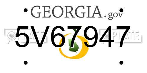 5V67947 Georgia License Plate