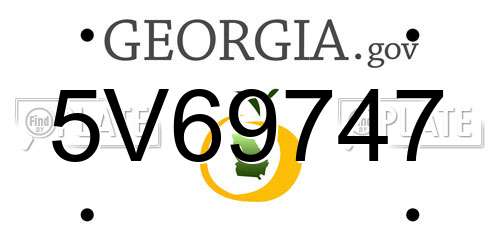 5V69747 Georgia License Plate