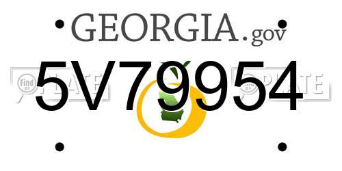 5V79954 Georgia License Plate