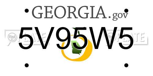 5V95W5 Georgia License Plate
