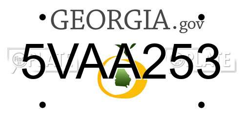 5VAA253 Georgia License Plate