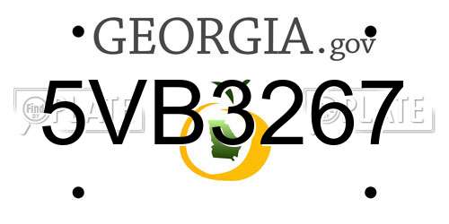 5VB3267 Georgia License Plate