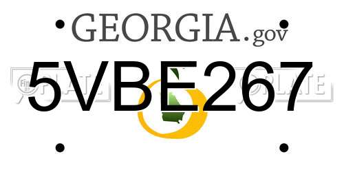 5VBE267 Georgia License Plate