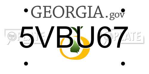 5VBU67 Georgia License Plate